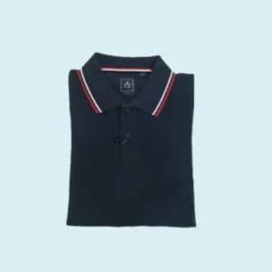 Arrow Polo T-Shirt - Navy Blue With Red and White Tipping Colour